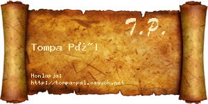 Tompa Pál névjegykártya